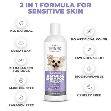 Mighty Petz 2-in-1 Oatmeal Dog Shampoo and Conditioner – 16 oz Natural Support for Allergies, Itchy Sensitive Skin. Moisturizing & pH Balanced for Dogs with Oatmeal and Aloe Vera