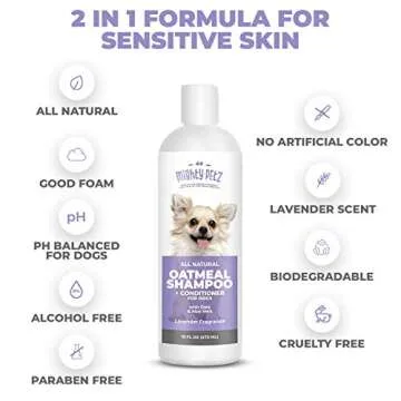 Mighty Petz 2-in-1 Oatmeal Dog Shampoo and Conditioner – 16 oz Natural Support for Allergies, Itchy Sensitive Skin. Moisturizing & pH Balanced for Dogs with Oatmeal and Aloe Vera