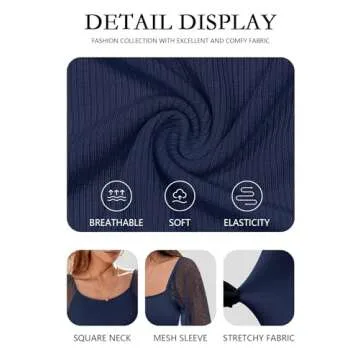 DOROSE Stylish Navy Blue Long Sleeve Shirt for Women