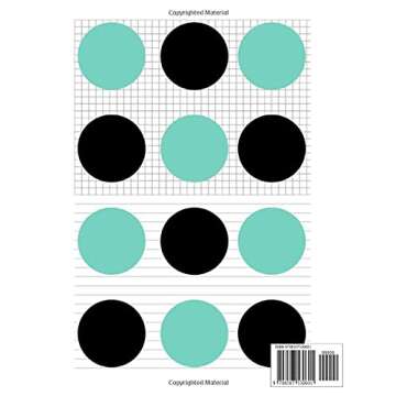 Dual Graph College Ruled Notebook: Half 5 x 5 Engineering or Graph and Half College Ruled Black Teal...