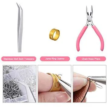 PP OPOUNT 2463 Pieces Earring Making Supplies Kit with Earring Hooks, Jump Rings, Earring Post, Pliers, Tweezers, Jump Ring Opener for Earrings Making and Repairing(6 Colors)