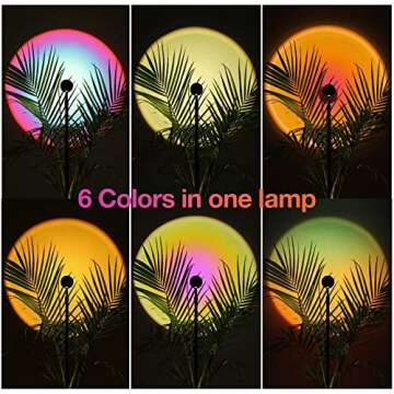 Sunset Lamp Projection, Sun lamp, Sunlight Lamp Projector, Manual Control Light Projector, Golden Hour 4 Filter 6 Color Changing Night Light for Sunset Projection Lamp, Photography/Party/Home/Bedroom