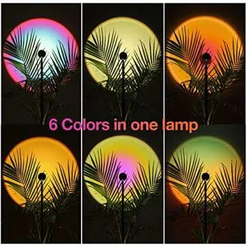 Sunset Lamp Projection, Sun lamp, Sunlight Lamp Projector, Manual Control Light Projector, Golden Hour 4 Filter 6 Color Changing Night Light for Sunset Projection Lamp, Photography/Party/Home/Bedroom
