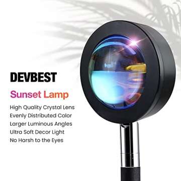 Sunset Lamp Projection, Sun lamp, Sunlight Lamp Projector, Manual Control Light Projector, Golden Hour 4 Filter 6 Color Changing Night Light for Sunset Projection Lamp, Photography/Party/Home/Bedroom