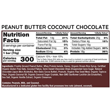 G2G Protein Bar Peanut Butter Coconut Chocolate Delicious Healthy Snack