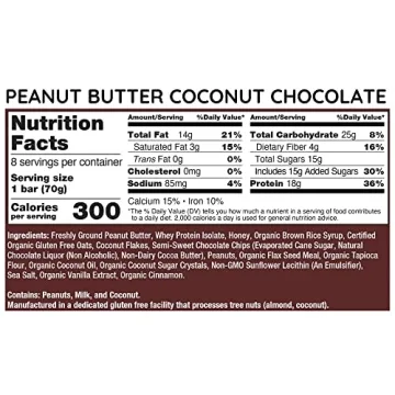 G2G Protein Bar Peanut Butter Coconut Chocolate Delicious Healthy Snack