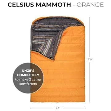 TETON Mammoth 0 Degree Double Sleeping Bag for Family Comfort