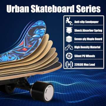 Caroma Electric Skateboard - Safe Ride for Kids & Adults