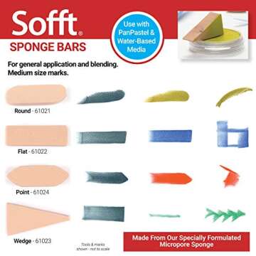 Sofft Artist Tools by GOLDEN, Mixed Sponge Bars, Pack of 4, Professional Artist Pastels