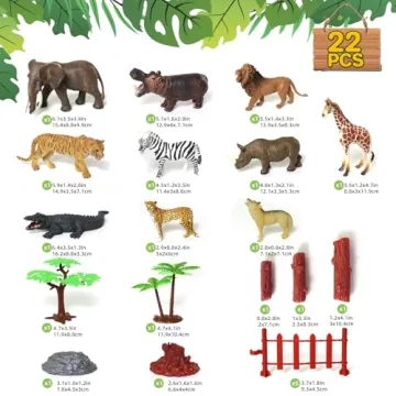 Eco-Friendly BIWASE Safari Zoo Animal Figures Playset