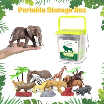 Eco-Friendly BIWASE Safari Zoo Animal Figures Playset