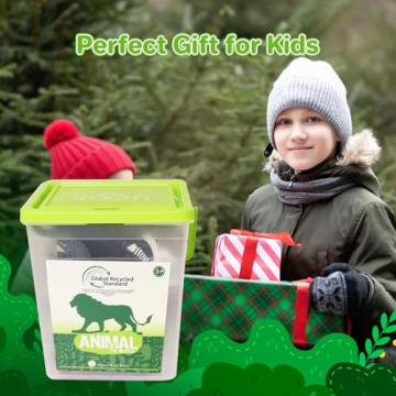 Eco-Friendly BIWASE Safari Zoo Animal Figures Playset