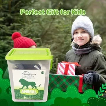 Eco-Friendly BIWASE Safari Zoo Animal Figures Playset