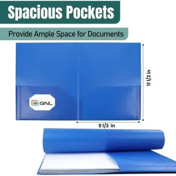 GNL Plastic Folders - Pack of 5 with Pockets