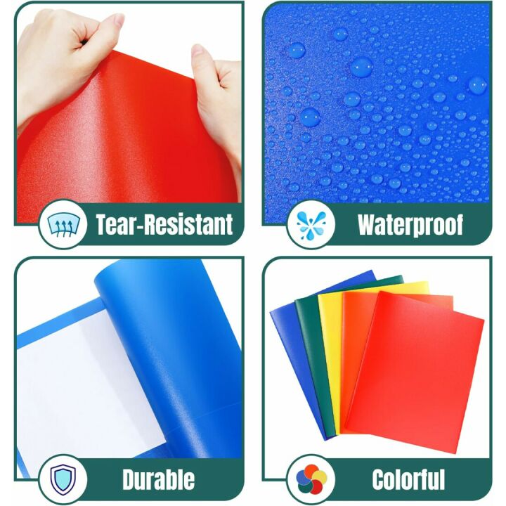 GNL Plastic Folders - Pack of 5 with Pockets