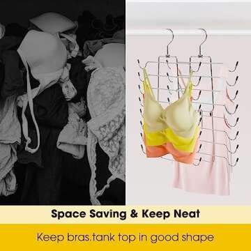 JDGOU 4 Pack Bra Hanger for Space Saving Closet Organization
