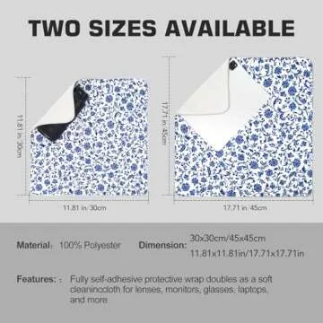 XAMOREST 11.8 in Camera Wrap with Pouch,Lens Protective Wrap,Anti-scratch Anti-dust, Flexible Wrapper Camera Travel Accessories for DSLR Mirrorless Camera Lens(Flower texture)