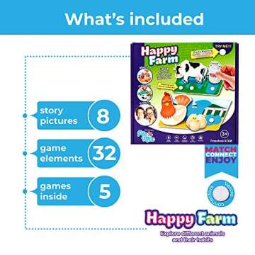 Toddler Farm Animals Barn Set Board Games - Speech Therapy & Matching Games for Skill Development