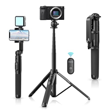 ULANZI SK-03 Selfie Stick Tripod, 64" Professional Stable Phone Tripod Stand for Smartphone/Action C...