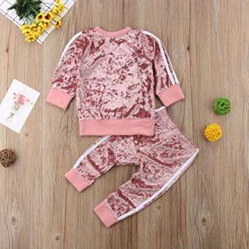 GOOCHEER Toddler Velvet Outfit Set for Girls (2-3 Years)