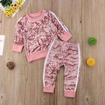 GOOCHEER Toddler Velvet Outfit Set for Girls (2-3 Years)