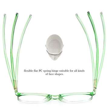 LifeArt Blue Light Blocking Glasses, Anti Eyestrain, Computer Reading Glasses, Gaming Glasses, TV Glasses for Women Men, Anti Glare (Clear Green, 4.75 Magnification)