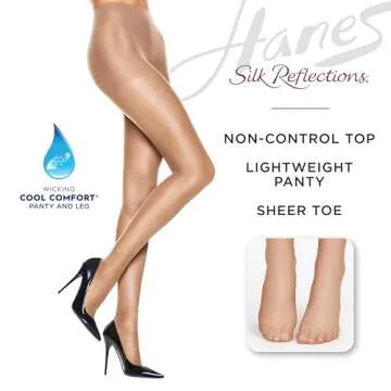 Hanes Silk Reflections Silky Sheer Pantyhose for Women