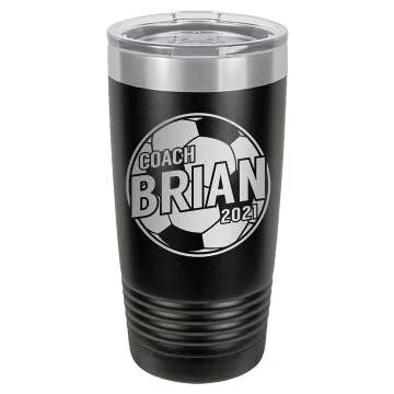 Unique Engraved Tumbler Gift for Soccer Coaches