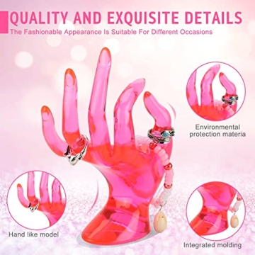 Jewelry Display Holder for Bracelets and Rings in Pink