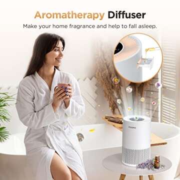 Air Purifiers for Home Large Rooms up to 1200ft², MOOKA H13 True HEPA Air Purifier for Bedroom Pets with Fragrance Sponge, Timer, Air Filter Cleaner for Smoke, Odor, Dander, Pollen (White)