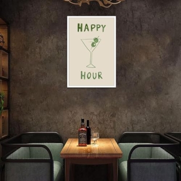NAVIWEEK Retro Happy Hour Wine Posters for Decor