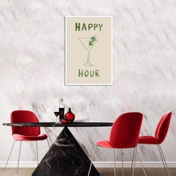 NAVIWEEK Retro Happy Hour Wine Posters for Decor