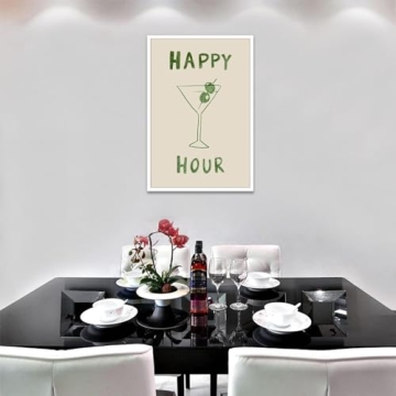 NAVIWEEK Retro Happy Hour Wine Posters for Decor