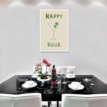 NAVIWEEK Retro Happy Hour Wine Posters for Decor