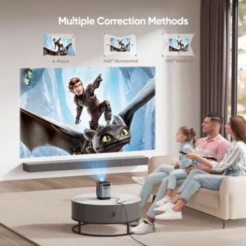 [Electric-Focus] 5G WiFi Bluetooth Projector, TOPTRO TR23 Mini Projector Support 1080P, 15000 Lumen, 4D/4P Keystone& Zoom, Latest Dust-Proof Portable Projector, Outdoor Projector for iOS/Android/PS5