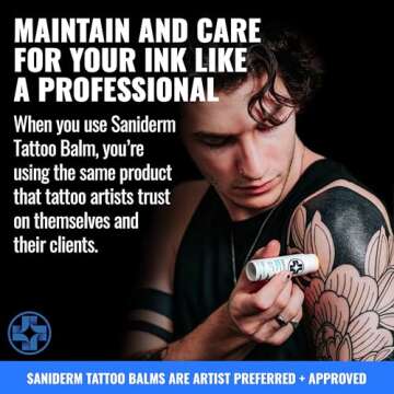 Saniderm Original Tattoo Aftercare Balm - Large (2.2 oz) – Petroleum-Free, Fragrance-Free Natural Tattoo Moisturizer Made with Hydrating Shea Butter – Heals New Tattoos, Rejuvenates Old Tattoos