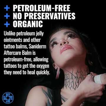 Saniderm Original Tattoo Aftercare Balm - Large (2.2 oz) – Petroleum-Free, Fragrance-Free Natural Tattoo Moisturizer Made with Hydrating Shea Butter – Heals New Tattoos, Rejuvenates Old Tattoos