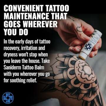 Saniderm Original Tattoo Aftercare Balm - Large (2.2 oz) – Petroleum-Free, Fragrance-Free Natural Tattoo Moisturizer Made with Hydrating Shea Butter – Heals New Tattoos, Rejuvenates Old Tattoos