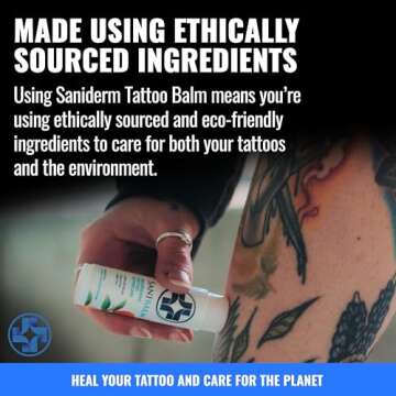 Saniderm Original Tattoo Aftercare Balm - Large (2.2 oz) – Petroleum-Free, Fragrance-Free Natural Tattoo Moisturizer Made with Hydrating Shea Butter – Heals New Tattoos, Rejuvenates Old Tattoos