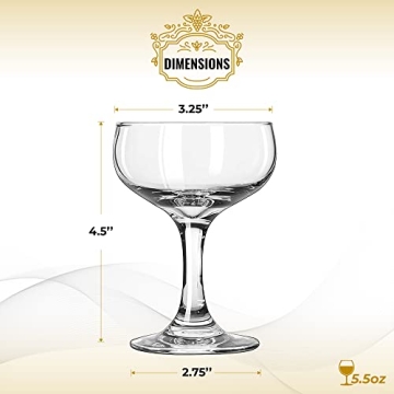 Vintage Stork Club 1942 Cocktail Coupe Glass Gift Set