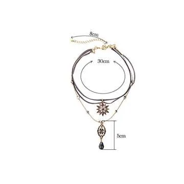 Casvno Choker Necklaces for Women, Layered Stars Pendant Necklace Jewelry