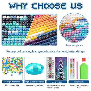 Tontut 10 Pack Landscape Diamond Painting Kits, DIY 5D Diamond Painting for Adults, Beach Star and M...