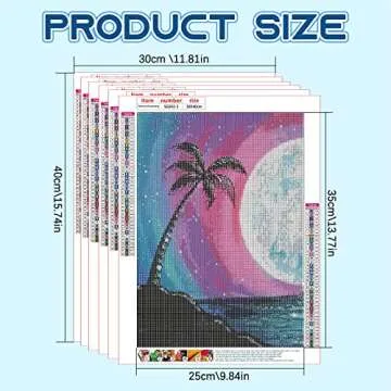 Tontut 10 Pack Landscape Diamond Painting Kits, DIY 5D Diamond Painting for Adults, Beach Star and Moon Diamond Art Craft, Home Wall Decoration Gift (12x16 inches)
