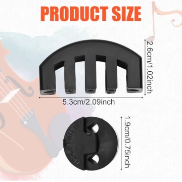 6pcs Rubber Violin Practice Mute Set, Violin Mute Cello Practice Mute Includes Claw Style & Round Tourte Style Mute Accessories for Violin Viola Cello Practice Silencer