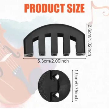 6pcs Rubber Violin Practice Mute Set, Violin Mute Cello Practice Mute Includes Claw Style & Round Tourte Style Mute Accessories for Violin Viola Cello Practice Silencer