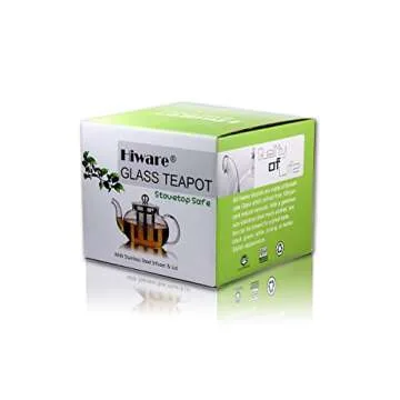 Hiware Glass Teapot - Elegant, Sturdy, and Versatile 27 Oz