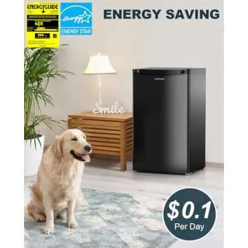 Upstreman 3.2 Cu.Ft Mini Fridge with Freezer, Single Door Mini Fridge, Dorm Fridge, Adjustable Therm...