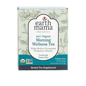Earth Mama Organic Morning Wellness Tea Bags for Occasional Morning Sickness, 16-Count (3-Pack)