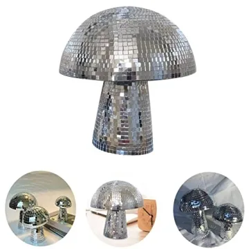 Creative Mushroom Disco Ball Mirror Glitter Retro Silver for Party Stage Props & Home Art