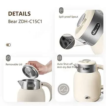 Elegant Bear Electric Kettle with Keep Warm Function
